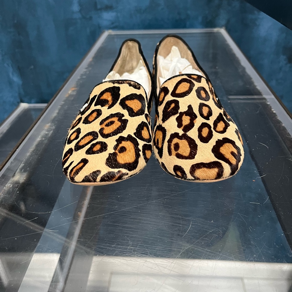 Sam Edelman Jordy Size 8M Genuine Dyed Calf Hair Leopard Print Loafer Classic